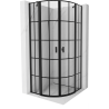 Mexen Mist cabine de douche semi-circulaire à charnières 100 x 100 cm, grille noire, noir - 8A32-100-100-70-77