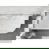 Mexen Silo vrijstaande hoekbad links geribbeld 170 x 80 cm, wit/grijs, overloop geborsteld nikkel - 52891708062L-97