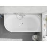 Mexen Silo freistehende Eckbadewanne rechts geriffelt 150 x 75 cm, weiß/grau, Überlauf Chrom - 52891507562P-01