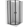 Mexen Mist L Duschkabine Halbkreis Schwingtür 80 x 80 cm, schwarzer Rahmen, schwarz - 8A32L-080-080-70-70