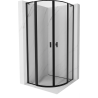 Mexen Mist L Eckduschkabine halbkreisförmig schwenkbar 90 x 90 cm, schwarzer Rahmen, schwarz - 8A32L-090-090-70-70