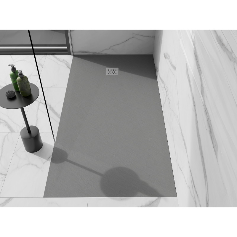 Mexen Stone+ rectangular composite shower tray 160 x 70 cm, gray-concrete - 44617016