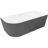 Mexen Silo freestanding corner bathtub right grooved 150 x 75 cm, white/gray, white overflow - 52891507562P-20