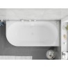 Mexen Silo wanna wolnostojąca narożna prawa ryflowana  150 x 75 cm, biała/szara, przelew biały - 52891507562P-20