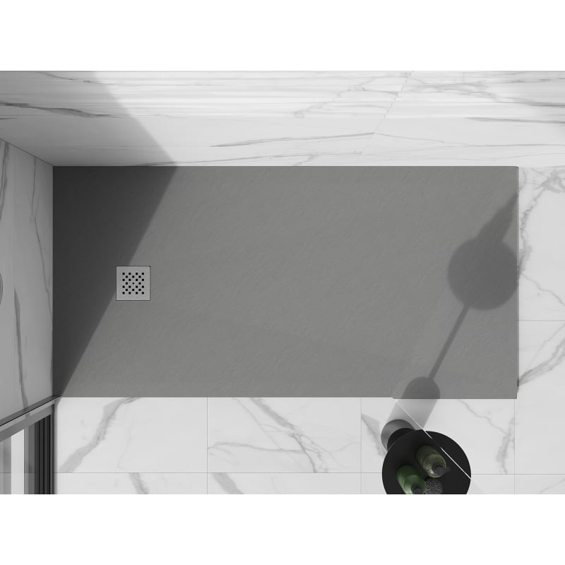 Mexen Stone+ rectangular composite shower tray 160 x 70 cm, gray-concrete - 44617016