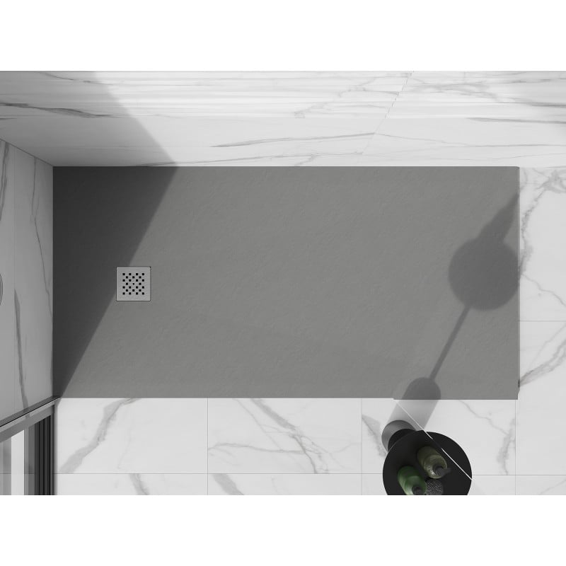 Mexen Stone+ rectangular composite shower tray 160 x 70 cm, grey-concrete - 44617016