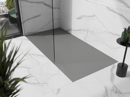 Mexen Stone+ komposiitdušialus ristkülikukujuline 160 x 70 cm, hall-betoon - 44617016