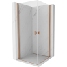 Mexen Mist-B Duo Duschkabine schwenkbar 90 x 90 cm, transparent, gebürstetes Kupfer - 8A2-090-090-65-00