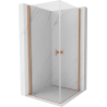 Mexen Mist-B Duo pöörduksega dušikabiin 90 x 90 cm, läbipaistev, harjatud vask - 8A2-090-090-65-00