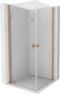Mexen Mist-B Duo Duschkabine schwenkbar 90 x 90 cm, transparent, gebürstetes Kupfer - 8A2-090-090-65-00