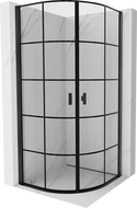 Mexen Mist halvcirkelformad duschkabin med svängdörr 70 x 70 cm, svart galler, svart - 8A31-070-070-70-77