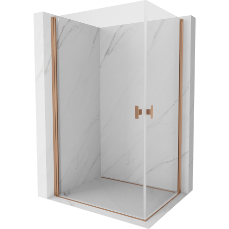 Mexen Mist-B Duo Duschkabine Schwingtür 100 x 100 cm, transparent, gebürstetes Kupfer - 8A2-100-100-65-00