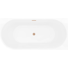 Mexen Silo freistehende Eckbadewanne rechts geriffelt 150 x 75 cm, weiß/grau, Überlauf gebürstetes Kupfer - 52891507562P-65