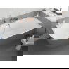 Mexen Silo freistehende Eckbadewanne rechts geriffelt 150 x 75 cm, weiß/grau, Überlauf gebürstetes Kupfer - 52891507562P-65