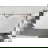 Mexen Silo freistehende Eckbadewanne rechts geriffelt 150 x 75 cm, weiß/grau, Überlauf gebürstetes Kupfer - 52891507562P-65