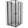 Mexen Mist-F Duo Faltduschkabine 100 x 100 cm, schwarzer Rahmen, schwarz - 8A6-100L-100P-70-70