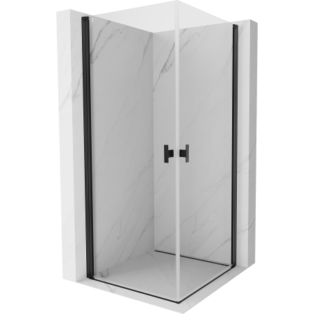 Mexen Mist-B Duo Duschkabine Schwenktür 70 x 70 cm, transparent, schwarz - 8A2-070-070-70-00