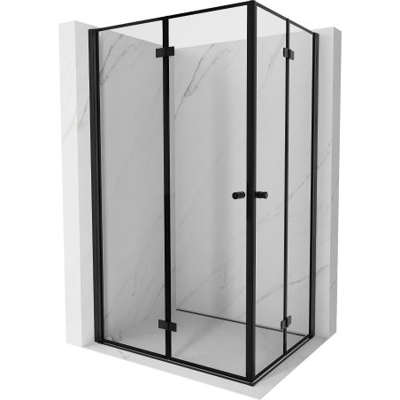 Mexen Mist-F Duo folding shower enclosure left 110 x 100 cm, black frame, black - 8A6-110L-100P-70-70