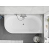 Mexen Silo wanna wolnostojąca narożna prawa ryflowana  150 x 75 cm, biała/szara, przelew gun gray szczotkowany - 52891507562P-66