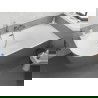 Mexen Silo freistehende Eckwanne rechts gerillt 150 x 75 cm, weiß/grau, Überlauf Gun Metal - 52891507562P-95