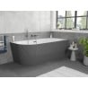Mexen Silo freestanding corner bath right grooved 150 x 75 cm, white/grey, gun metal overflow - 52891507562P-95