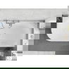 Mexen Silo freistehende Eckwanne rechts gerillt 150 x 75 cm, weiß/grau, Überlauf Gun Metal - 52891507562P-95