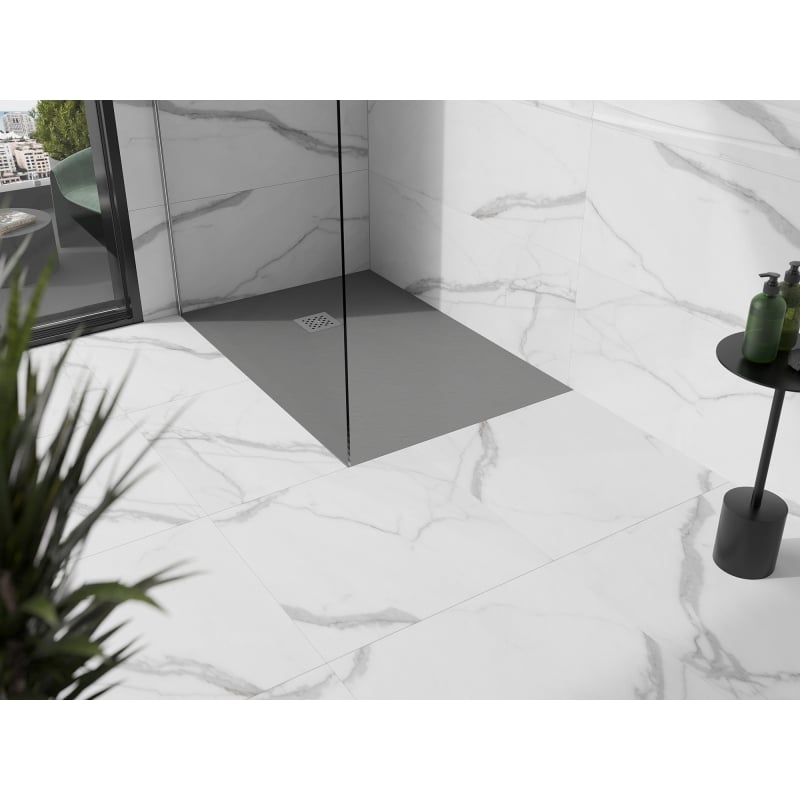 Mexen Stone+ brodzik kompozytowy prostokątny 90 x 80 cm, szary-beton - 44618090