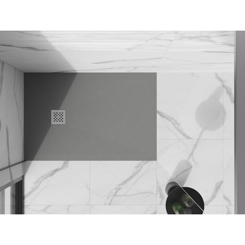 Mexen Stone+ rectangular composite shower tray 90 x 80 cm, gray-concrete - 44618090