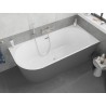 Mexen Silo samostojeća kutna desna rebrasta kada 150 x 75 cm, bijela/siva, preliv četkani nikal - 52891507562P-97