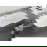 Mexen Silo vrijstaande hoekbadkuip rechts gegroefd 170 x 80 cm, wit/grijs, overloop chroom - 52891708062P-01