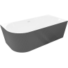 Mexen Silo freestanding corner right fluted bathtub 170 x 80 cm, white/gray, white overflow - 52891708062P-20
