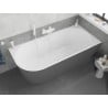 Mexen Silo freestanding corner right fluted bathtub 170 x 80 cm, white/gray, white overflow - 52891708062P-20