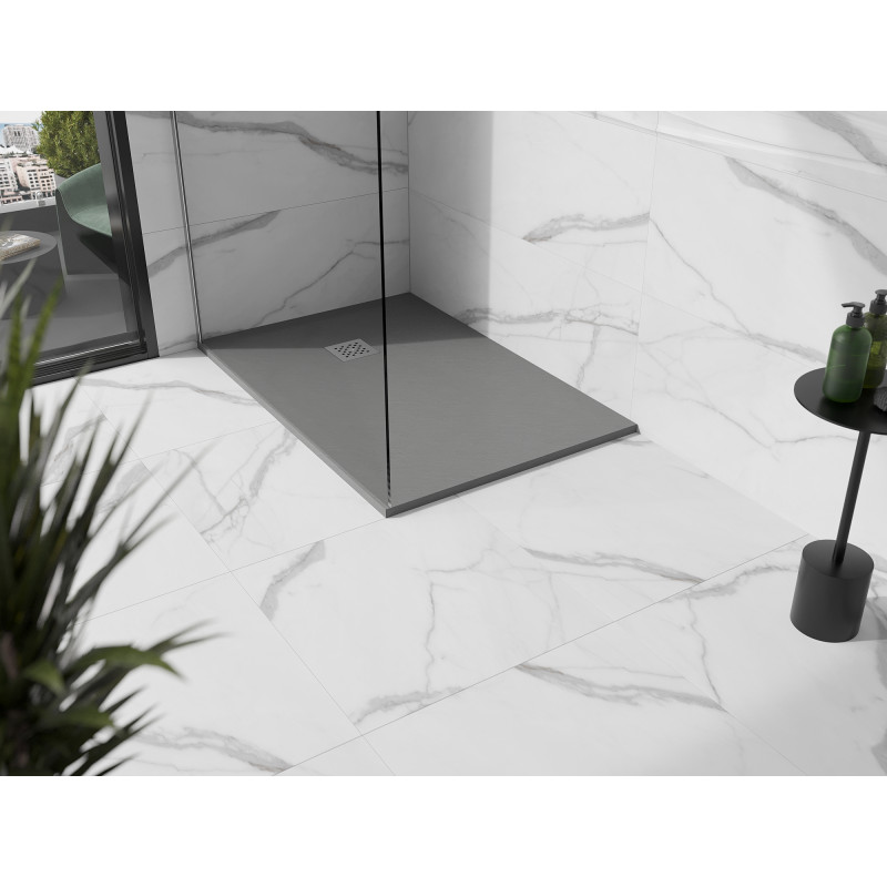 Mexen Stone+ rechthoekige composietdouchebak 100 x 80 cm, grijs-beton - 44618010