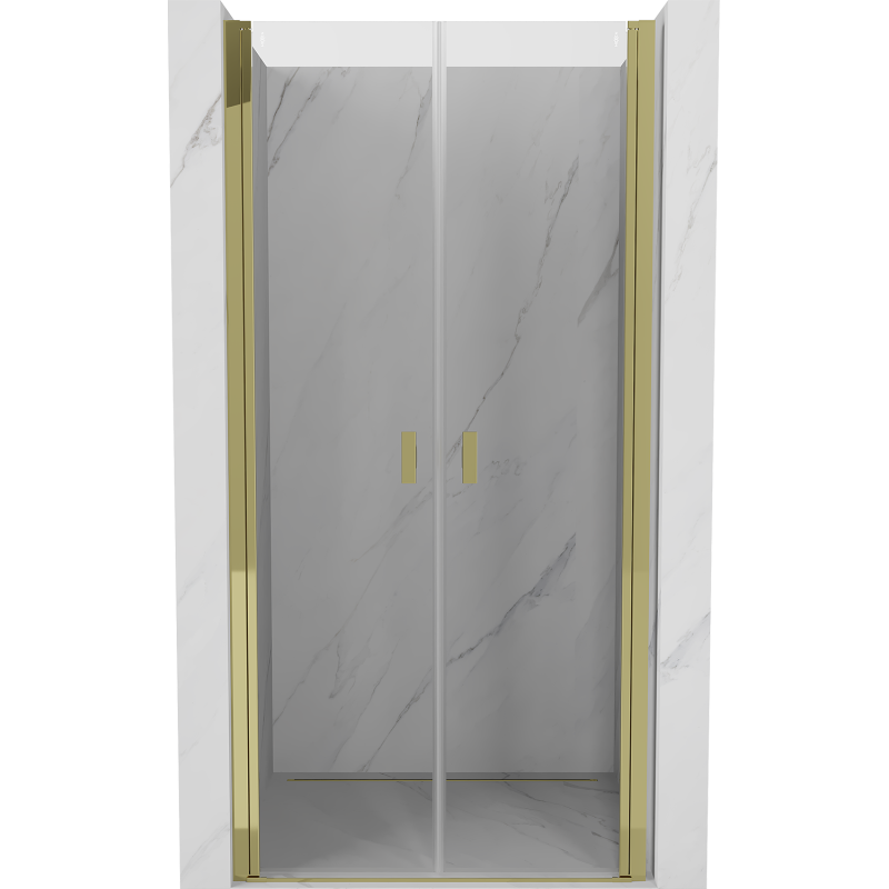 Mexen Mist Hinged Shower Door 70 cm, Transparent, Gold - 8A7-070-000-50-00