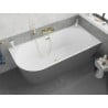 Mexen Silo freistehende Eckbadewanne rechts geriffelt 170 x 80 cm, weiß/grau, Überlauf gold - 52891708062P-50