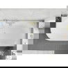 Mexen Silo vrijstaande hoekbadkuip rechts geribbeld 170 x 80 cm, wit/grijs, gouden overloop - 52891708062P-50
