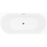 Mexen Silo freistehende Eckbadewanne rechts geriffelt 170 x 80 cm, weiß/grau, Überlauf Roségold - 52891708062P-60