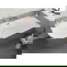 Mexen Silo vrijstaande hoekbadkuip rechts geribbeld 170 x 80 cm, wit/grijs, overloop roze goud - 52891708062P-60