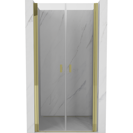 Mexen Mist 120 cm Hinged Shower Door, Transparent, Gold - 8A7-120-000-50-00