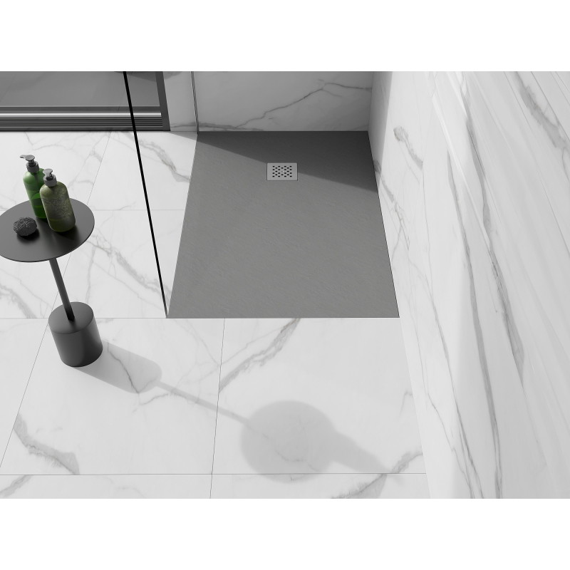 Mexen Stone+ rectangular composite shower tray 120 x 80 cm, gray-concrete - 44618012