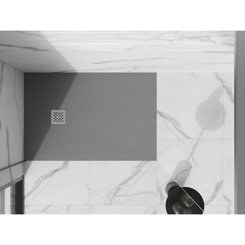 Mexen Stone+ Rectangular Composite Shower Tray 120 x 80 cm, Grey-Concrete - 44618012