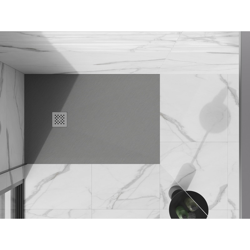 Mexen Stone+ ristkülikukujuline komposiitdušialus 120 x 80 cm, hall-betoon - 44618012