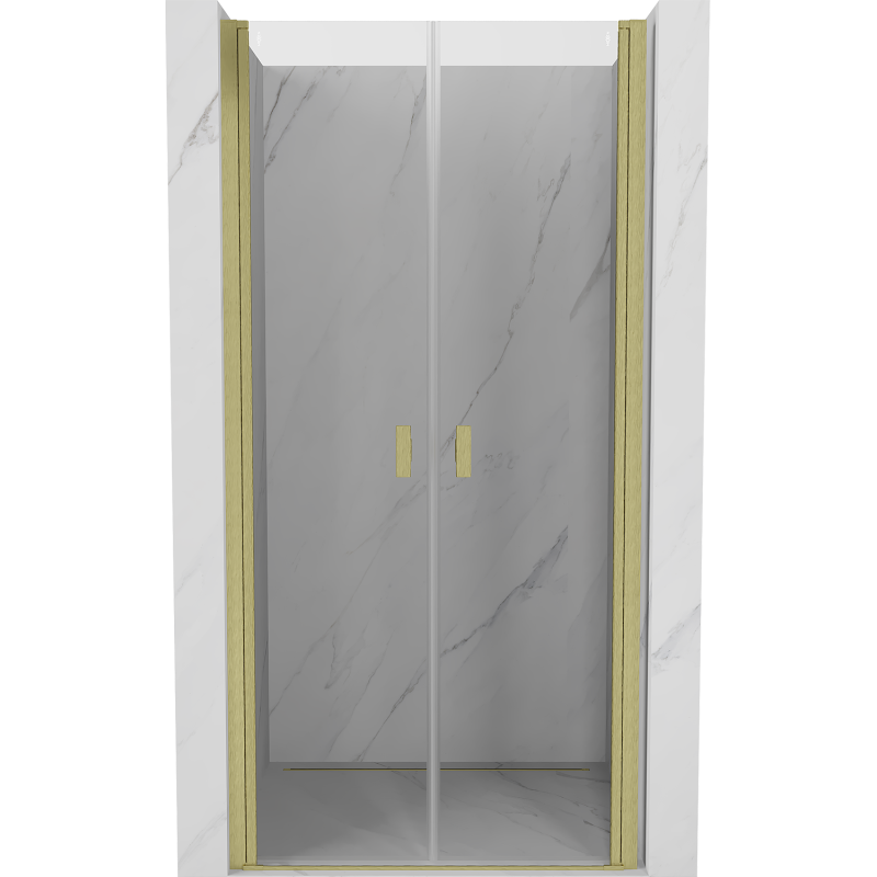 Mexen Mist scharnierende douchedeur 85 cm, transparant, goud geborsteld - 8A7-085-000-55-00