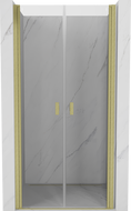 Mexen Mist Duschdrehtür 90 cm, transparent, gebürstetes Gold - 8A7-090-000-55-00