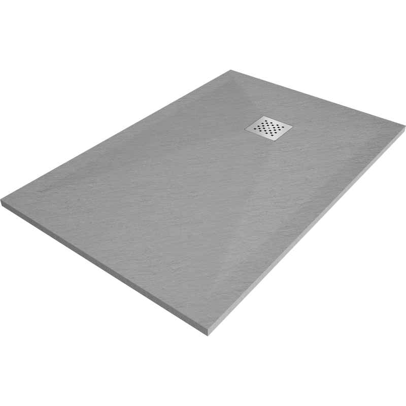 Mexen Stone+ taisnstūrveida kompozītmateriāla dušas paliktnis 140 x 80 cm, pelēks-betons - 44618014