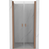 Mexen Mist porte de douche pivotante 75 cm, transparent, cuivre brossé - 8A7-075-000-65-00