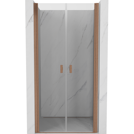 Mexen Mist Duschdrehtür 85 cm, transparent, gebürstetes Kupfer - 8A7-085-000-65-00