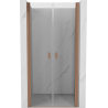 Mexen Mist Duschdrehtür 85 cm, transparent, gebürstetes Kupfer - 8A7-085-000-65-00