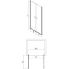 Mexen Mist Duschdrehtür 95 cm, transparent, gebürstetes Kupfer - 8A7-095-000-65-00