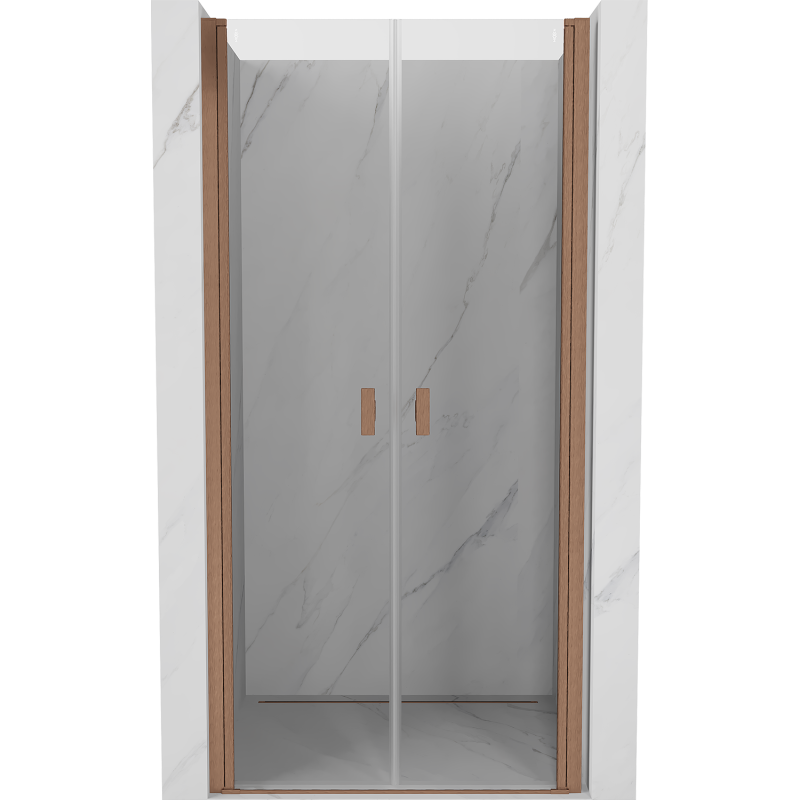 Mexen Mist Duschdrehtür 95 cm, transparent, gebürstetes Kupfer - 8A7-095-000-65-00